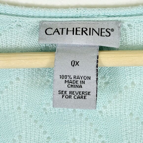 Catherines Blue Ombre Half Sleeve Open Front Cardigan Sweater Women's 0X XL - Picture 5 of 5